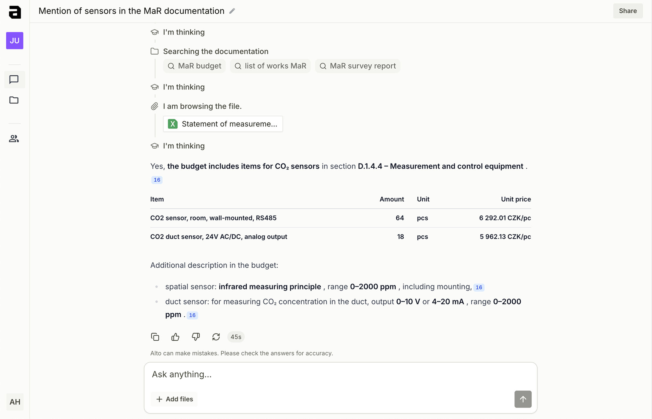 Alto product interface preview